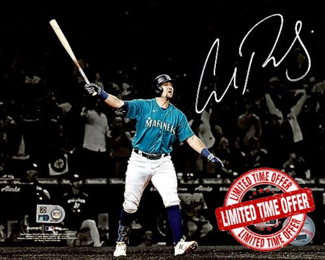 Cal Raleigh Autographed 8x10 Photo Seattle Mariners Drought Ending Walk Off Home Run MLB Holo & Fanatics Holo Stock #219382 - Autographed MLB Photos
