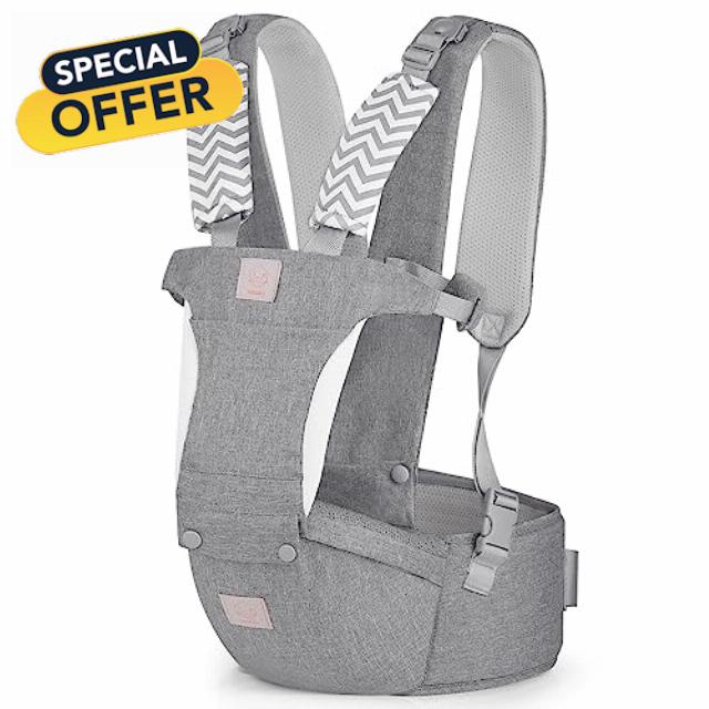 GAGAKU 5-Point Baby Carrier Baby Hip Seat 6 Carrying Positions for Newborns to Toddlers from 0-36 Months