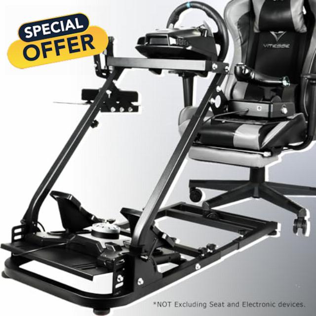 Anman Racing Game&Flight Sim Stand-Driving Simulator Cockpit Mount with Multiple Shift Lever Panels-Handiness Foldable and Fixed seat