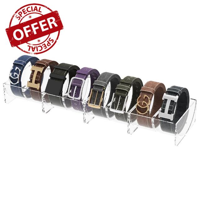OFFSIR Belt Racks Belt Storage Holder 8 Packs Acrylic Clear Display Case Container with Magnet