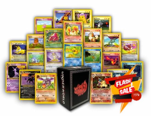 Old School Mega Pack | Relive the Nostalgia of Classic Pokemon Cards! | 20+ Assorted Classic Cards | 1 Guaranteed Holo | 3 Guaranteed First Edition Cards | Underworld Deckbox Included | No Duplicates!