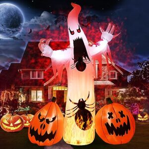 Blow Up Yard Inflatables with Pumpkin Spider for Outside Halloween Patio Party Garden Decorations