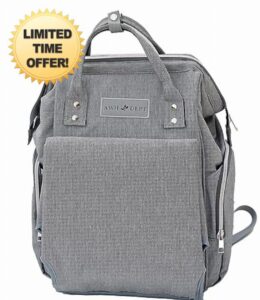 AWH Dept Diaper Bag Backpack with Changing Pad – Baby Essentials Travel Backpack – Travel Bag that Exceeds Your Baby Stuff Needs (Grey)