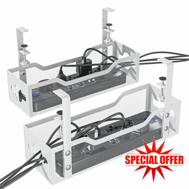 Under Desk Cable Management 2 Pack