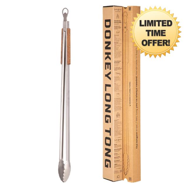 BBQ Tongs 32 inch Extra Long Grill Tongs - Donkey Long Tong - Stainless Steel