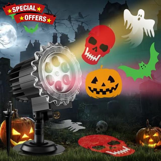 Brighter Halloween Decorations Projector Lights Outdoor 2023 Upgrade