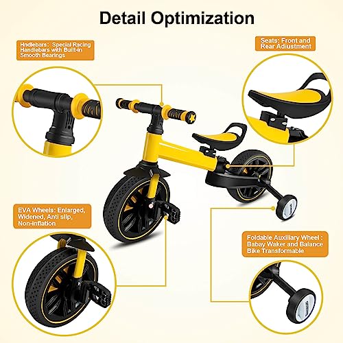 Auxiliary Wheel Collapsible Baby Balance Bike