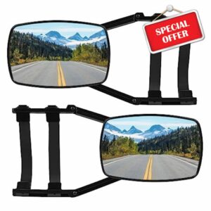 2 PCS Tow Mirrors Universal Fit Car Side Mirror Extenders Clip-on Trailer Mirrors 360 Degress Rotation Adjustable Towing Mirrors for SUV Truck Camper Caravan