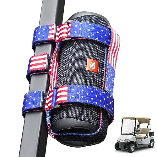 Compatible with Golf Cart Accessories/Bike/Moto/ATV Speaker Strap Holder Fits Attaches Railing/Handlebar/Frame for Bluetooth Wireless Speakers