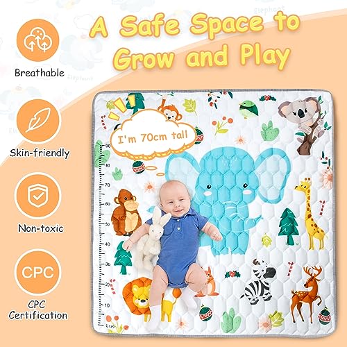 50 x 50 Inch Thicker Foam Crawling Mat Activity Playmats for Babies