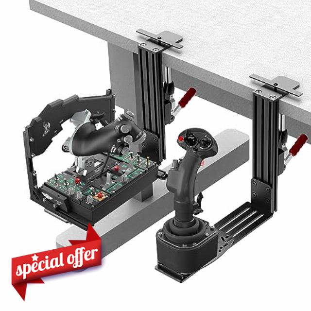 2 Pack Desk Mount Hotas Mount Joystick Mount Compatible With Logitech X52/X52 Pro/X56/X56 Rhino Hotas