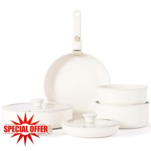 Vkoocy pot and pan set with removable handle