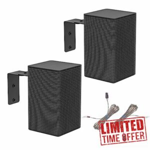 Speaker Wall Mount for Samsung Speaker Mount with Speaker Wire for Samsung SWA-8500S/9000S/9100S/9200S/9500S and More Rear Speaker Shelf Wall Mount Brackets-Easy Install Wall Mount for Speaker-2 Pack