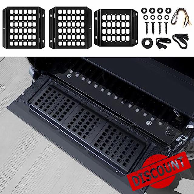 Utiiy Fit for 2005-2023 Toyota Tacoma Bed Tailgate Molle Panel Cargo Storage Organizer Metal Cargo Net for Tacoma Accessories(Tailgate Panel)