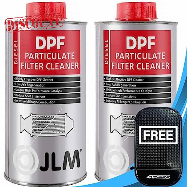 4Tress JLM 2 x 375ml Diesel DPF Cleaner Car Van 4x4 Diesel Engine Particulate Filter Cleaner Fluid Non Slip Car Dash Mat (4T-2x-J02210)