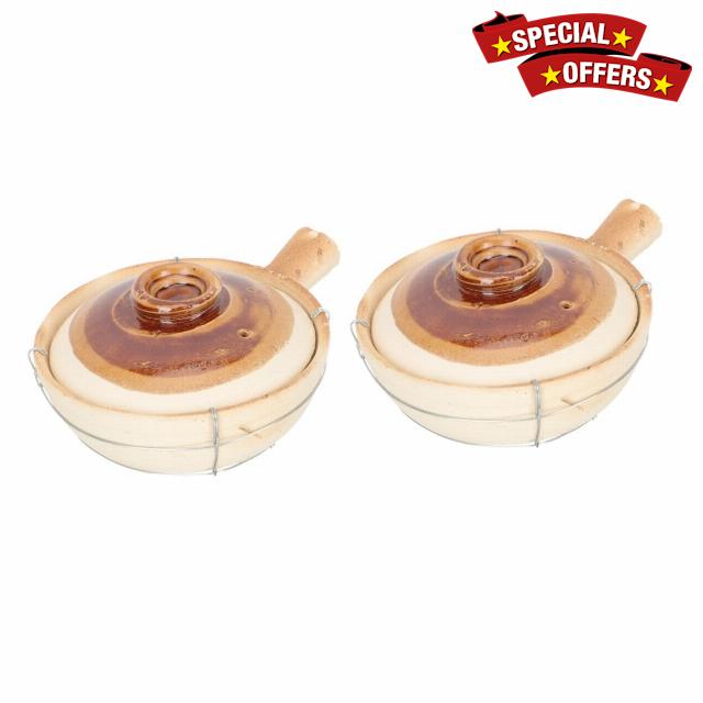 Kitchen Casserole 2pcs Terracotta Stockpot with Lid Cooking Pan with Lid Milk Pot Steaming Cup Clay Pot Clay Kitchen Essentials Udon Casserole