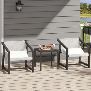 All-Weather Textile Patio Bistro Set with Pillows