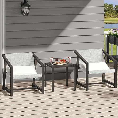 All-Weather Textile Patio Bistro Set with Pillows