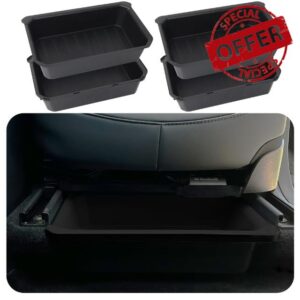 Vugosson 2 PACK Tesla Model Y Under Seat Storage - ABS + TPE Double Layer Hidden Storage Box