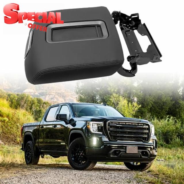 GOMADEIT Black Center Console Lid Replacement Chevy Silverado Suburban Tahoe GMC Sierra Yukon Console Lid Replace 0227083AA 22861304 Armrest Lids