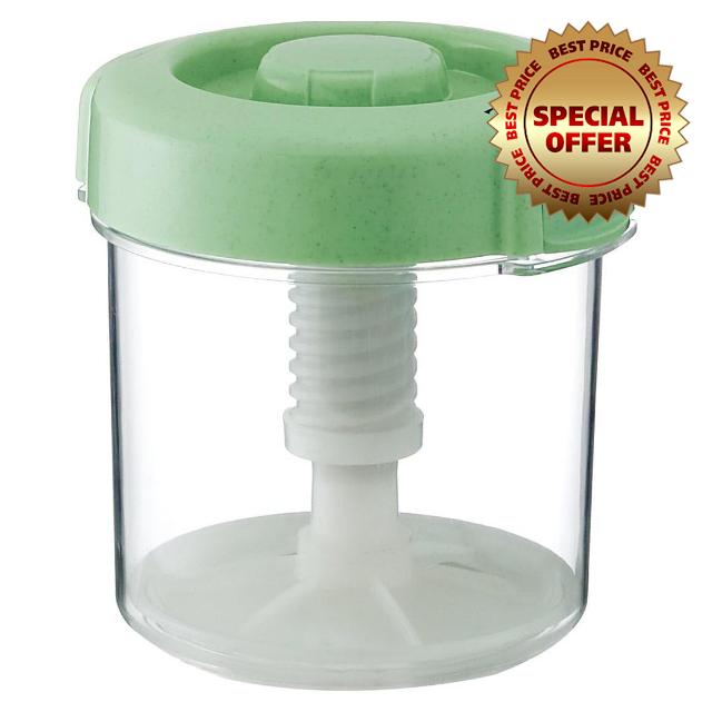 Instant Pickle Maker Vegetable Press Tsukemono Container Round Made in Japan BPA Free (Green
