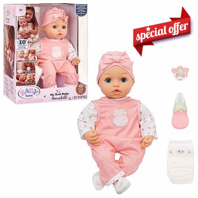 Baby Born My Real Baby Doll Annabell - Blue Eyes: Realistic Soft-Bodied Baby Doll Ages 3 & Up