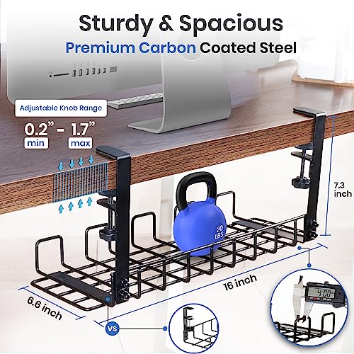 4mm Sturdy Wire Desk Cable Organizer Tray