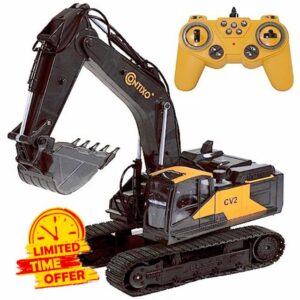Contixo Remote Control Excavator RC Excavator - CV2 RC Car Construction Vehicles Mini Bulldozer Digger Toy for Boys Girls Toddler Age 3 4 5 6 7 8 9 10 11 12+ Year Old Birthday Gifts for Kids