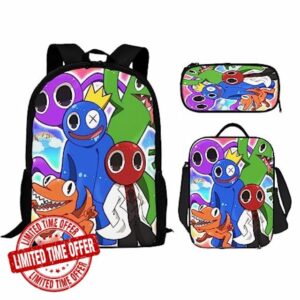 AENNA Cartoon Game Backpack Set Boys Girls Bookbag with Pencil Case Lunch Bag for Teens School Picnic Travel