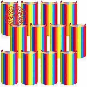 Lenwen 12 Pcs Potato Sack Race Bags Colorful Sack Race Bags