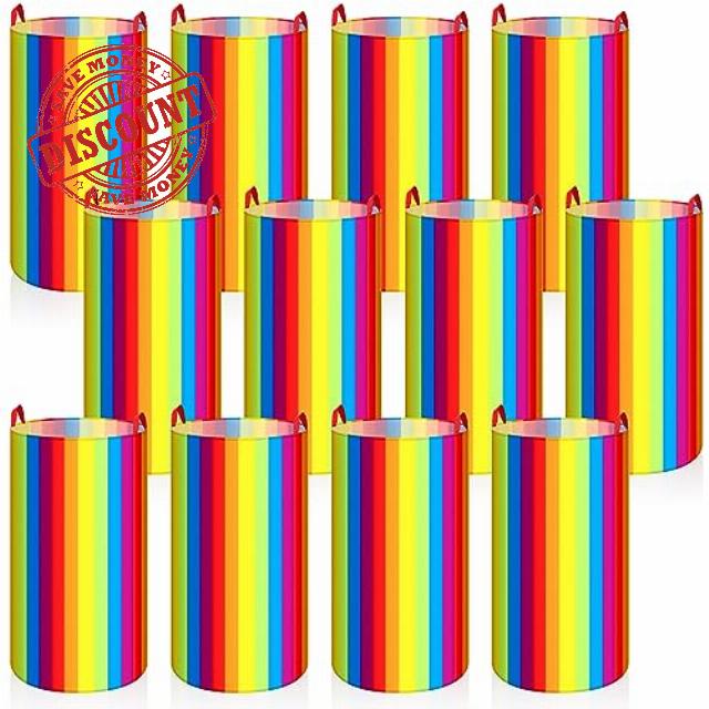 Lenwen 12 Pcs Potato Sack Race Bags Colorful Sack Race Bags