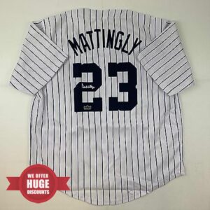 Facsimile Autographed Don Mattingly New York Pinstripe Reprint Laser Auto Baseball Jersey Size Men's XL