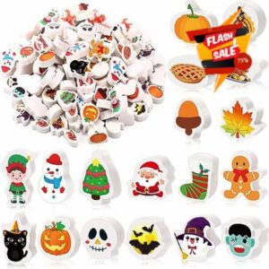 Colarr 360 Pcs Halloween Autumn Fall Leaves Shaped Mini Eraser Halloween Erasers for Kids Bulk Mini Erasers Christmas Novelty Thanksgiving Mini Erasers for Student Kids Classroom Party Prizes Gifts