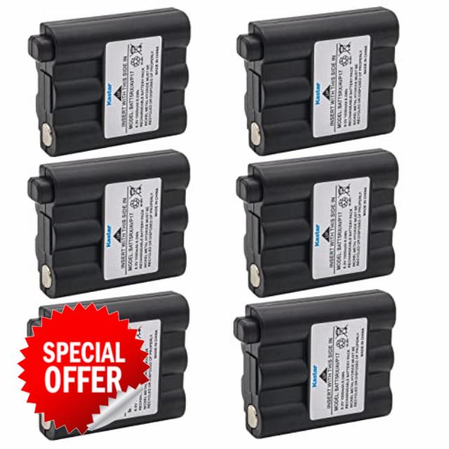 Kastar 6-Pack Two Way Radio Battery Replacement for Midland BATT-5RX BATT5RX AVP-17 AVP17 GXT800 GXT808 GXT850 GXT860 GXT881 GXT895 GXT900 GXT950 GXT991 GXT1000 GXT1030 GXT1050 GXT1091 T290 T295 XT511