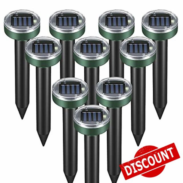 Mole Repellent 10 Pack Snake Repellent Ultrasonic Repellers Mole Groundhog Stakes Solar Powered Animal Control