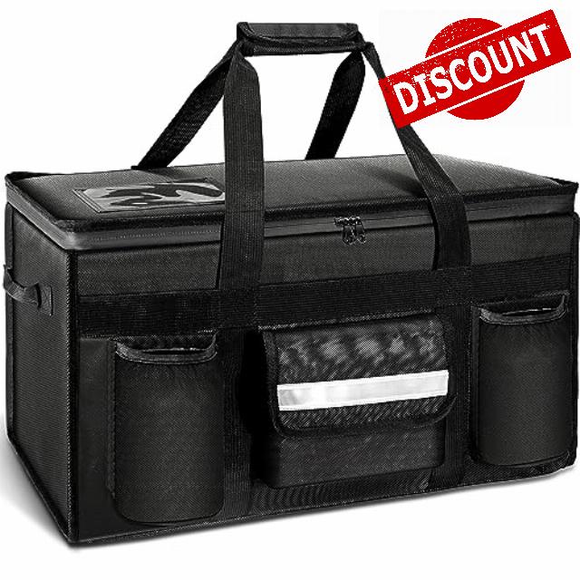 MyLifeUNIT 80 Cans Insulated Cooler Bag for Food & Pizza Delivery Bag Suitable for Car
