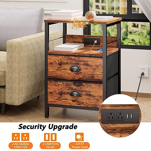 Nightstand with Fabric Drawers