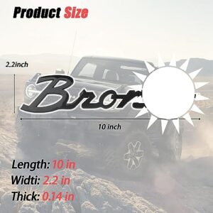 Decal Emblems Compatible for Bronco 2021 2022 2023 Truck Letter ABS Material Application Car Fenders and Sides Tape Accessories 2PCS(Matte Black)