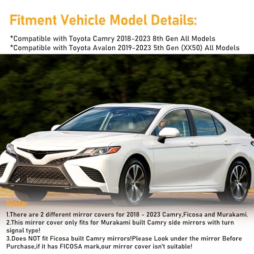Super White Driver & Passenger Side Mirror Cap for 8th Gen Camry
