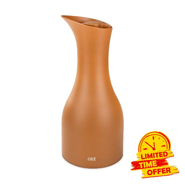 OKE 23Oz Thermal Carafe,Vacuum Insulated Thermos/Coffee Carafes for Keeping Hot Coffee&Tea For 24 Hours(Camel)