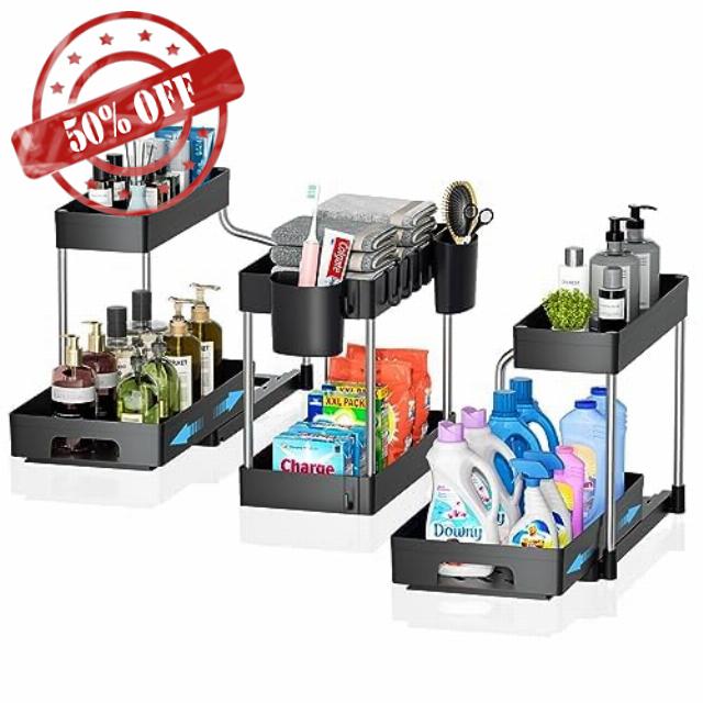 KOOTETA 3 Pack Under Sink Organizer