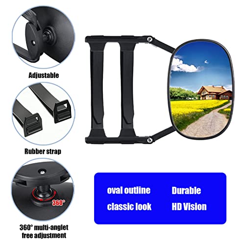 Widened Extended Dual View Car Side Rearview Mirror for Most Cars Trucks (Black)