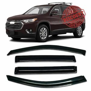 LINLINS Rain Guard 4-Piece for 2018-2022 Chevy Traverse Windows Visor Shield Shade Smoke Tape-On