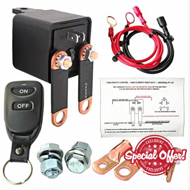 ZOZOMOTORS 3/8" Side Post Remote Battery Disconnect Switch 12V Universal Fit Battery Kill Switch for Car Truck UTV ATV Marine Anti Theft Battery Cut/Shut Off Switch