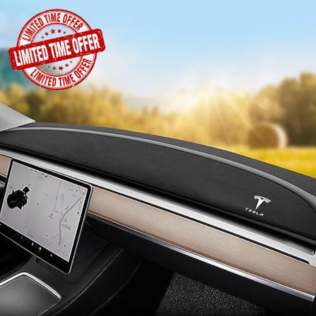 TOPABYTE Dashboard Cover for Tesla Model Y Model 3 2017-2023 Premium Flannel Dash Board Mat Sun Protection Non-Slip Pad Model 3/Y Dashboard Decorative Interior Auto Accessories
