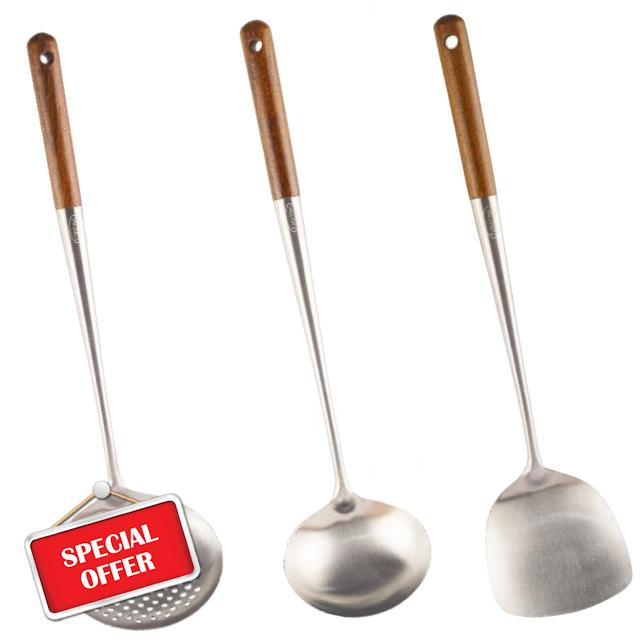 Wok Spatula and Ladle Set