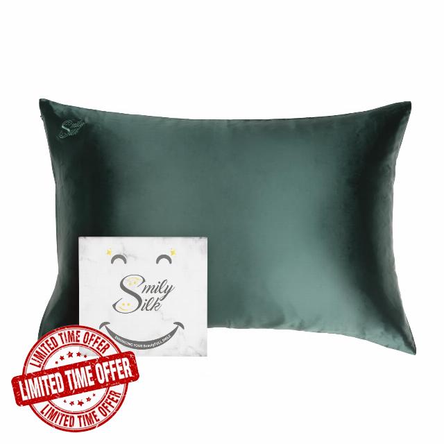 SmilySilk Silk Pillowcase - 100% Pure Mulberry Silk - 22Momme Highest Grade 6A - Silk Pillowcase for Hair and Skin