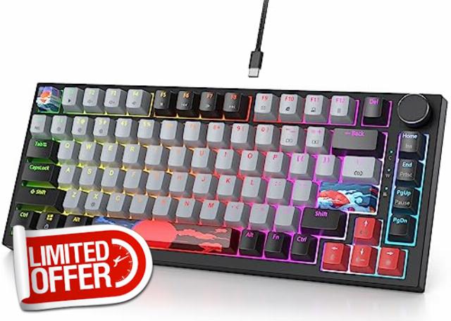 Fogruaden Wired 75% Percent Mechanical Keyboard Hot Swappable