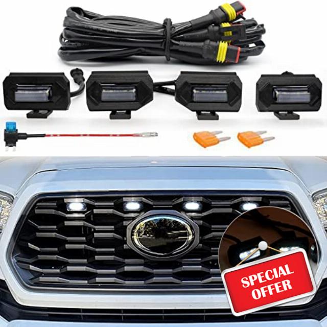 Upgraded Grill LED Lights 4PCS for Toyota Tacoma 2020-2022 TRD Off Road and TRD Sport OEM Grille