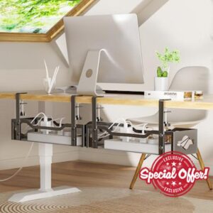 Under Desk Cable Management Tray 2 Pack